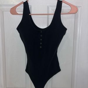 Abercrombie black button up bodysuit. XS.